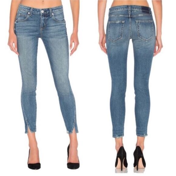 AMO Twist in Girl Crush Ankle Slit Jeans 25 Slim | Mid Rise Lightly Distressed - Picture 1 of 6